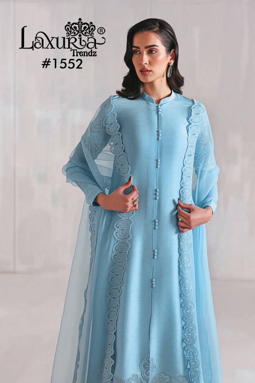 1552 Blue Laxuria Trendz Embroidery Pakistani Readymade Suits
