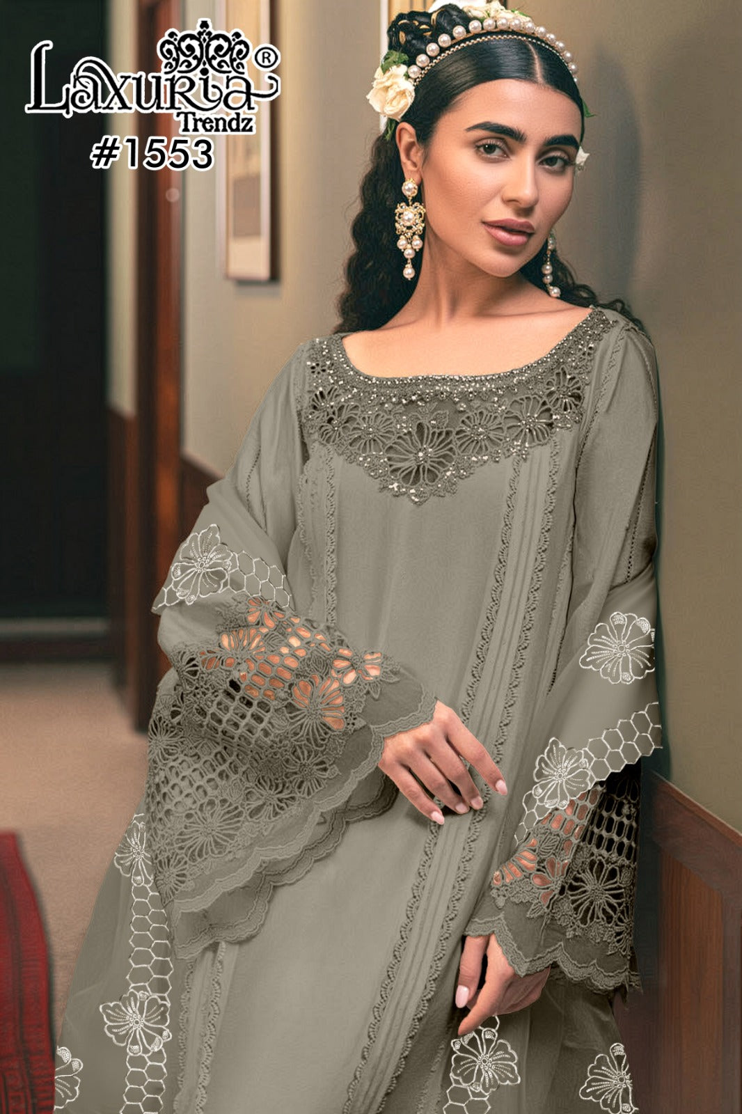 1553 Pista Laxuria Trendz Satin Pakistani Readymade Suits
