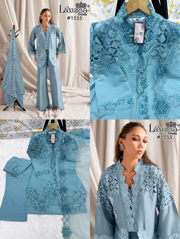 1555 Sky Laxuria Trendz Roman Simmer Pakistani Readymade Suits