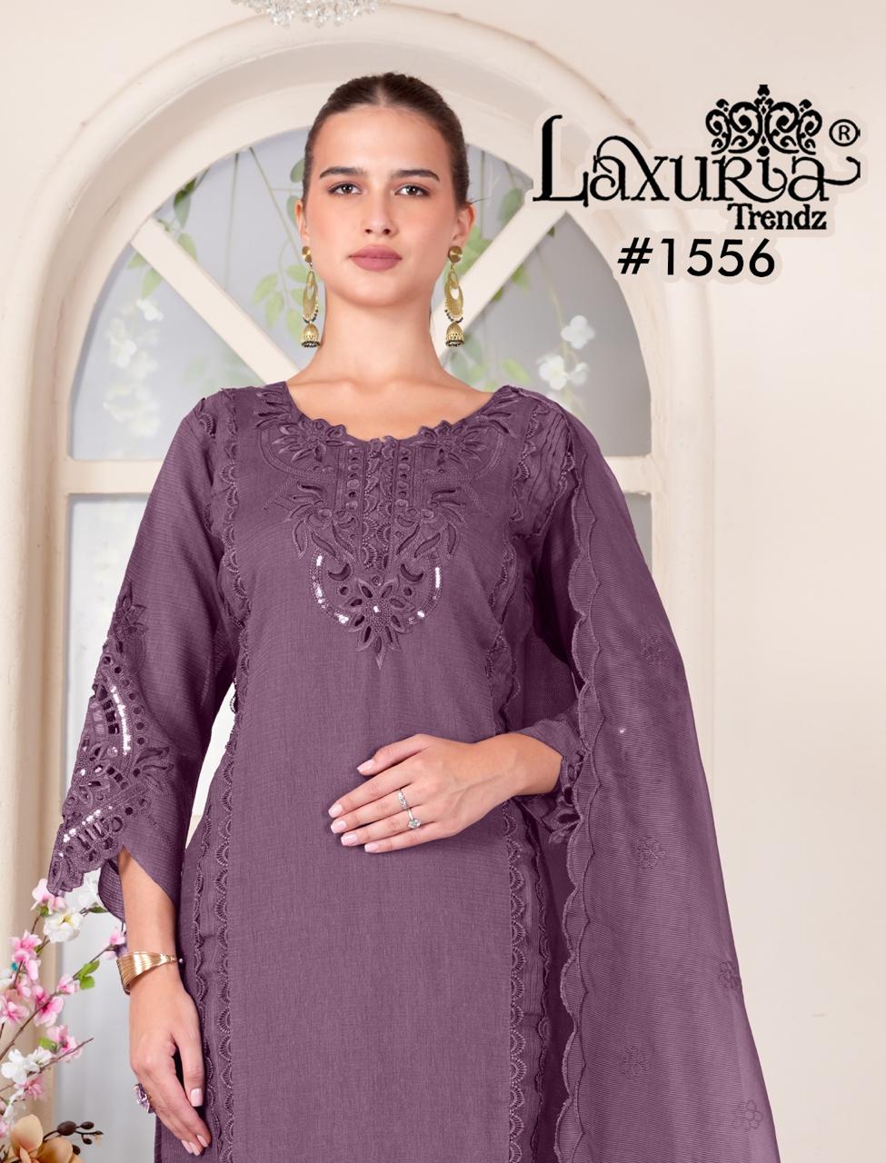 1556 Lavendar Laxuria Trendz Ruby Slub Pakistani Readymade Suits