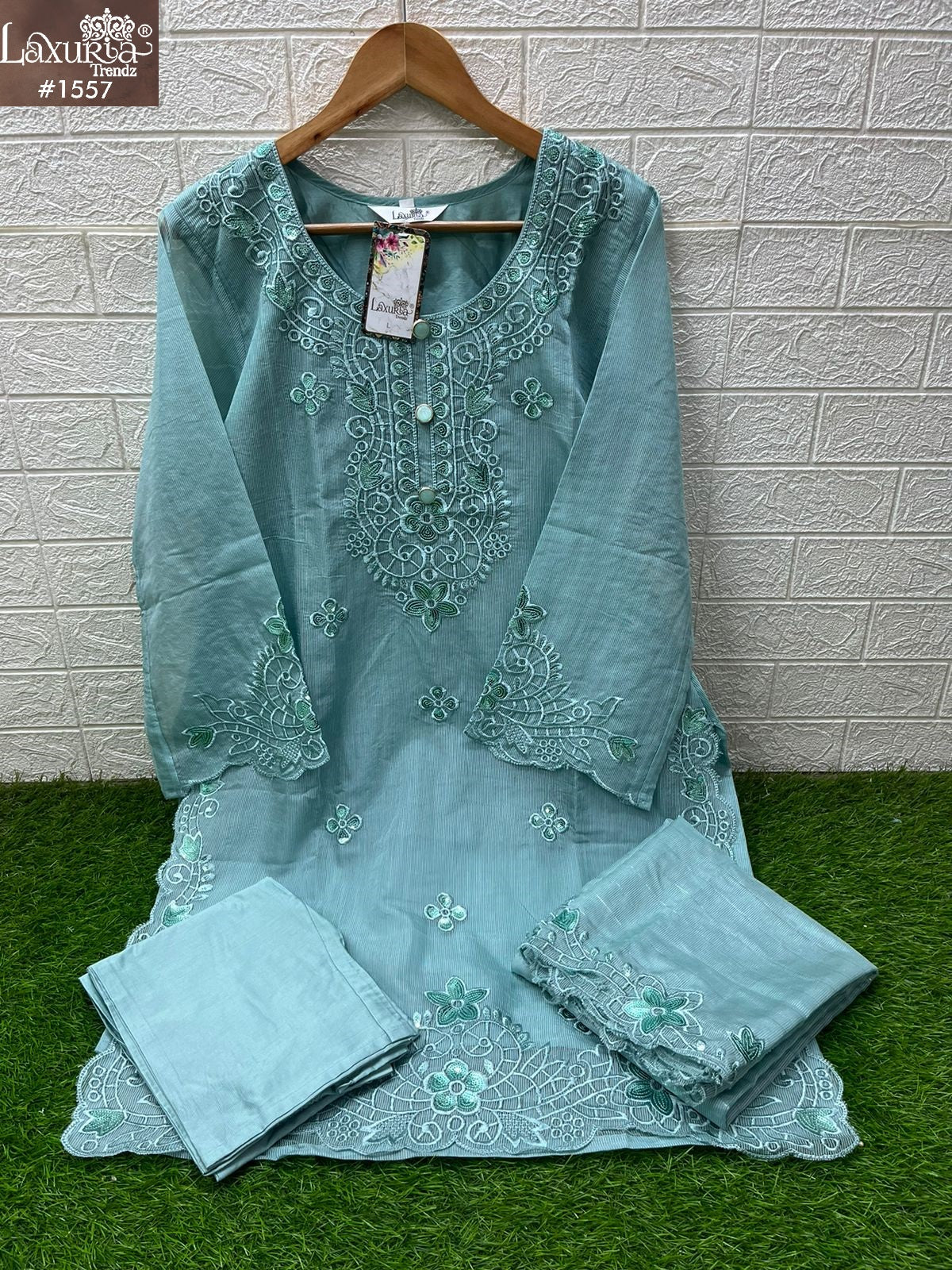 1557 Sky Laxuria Trendz Kota Linning Pakistani Readymade Suits
