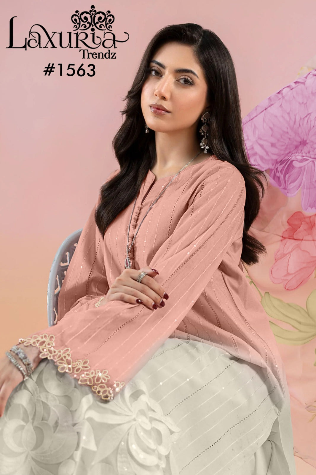 1563 Laxuria Trendz Maslin Pakistani Readymade Suits