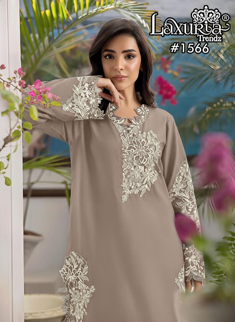 1566 Brown Laxuria Trendz Soft Bsy Pakistani Readymade Suits