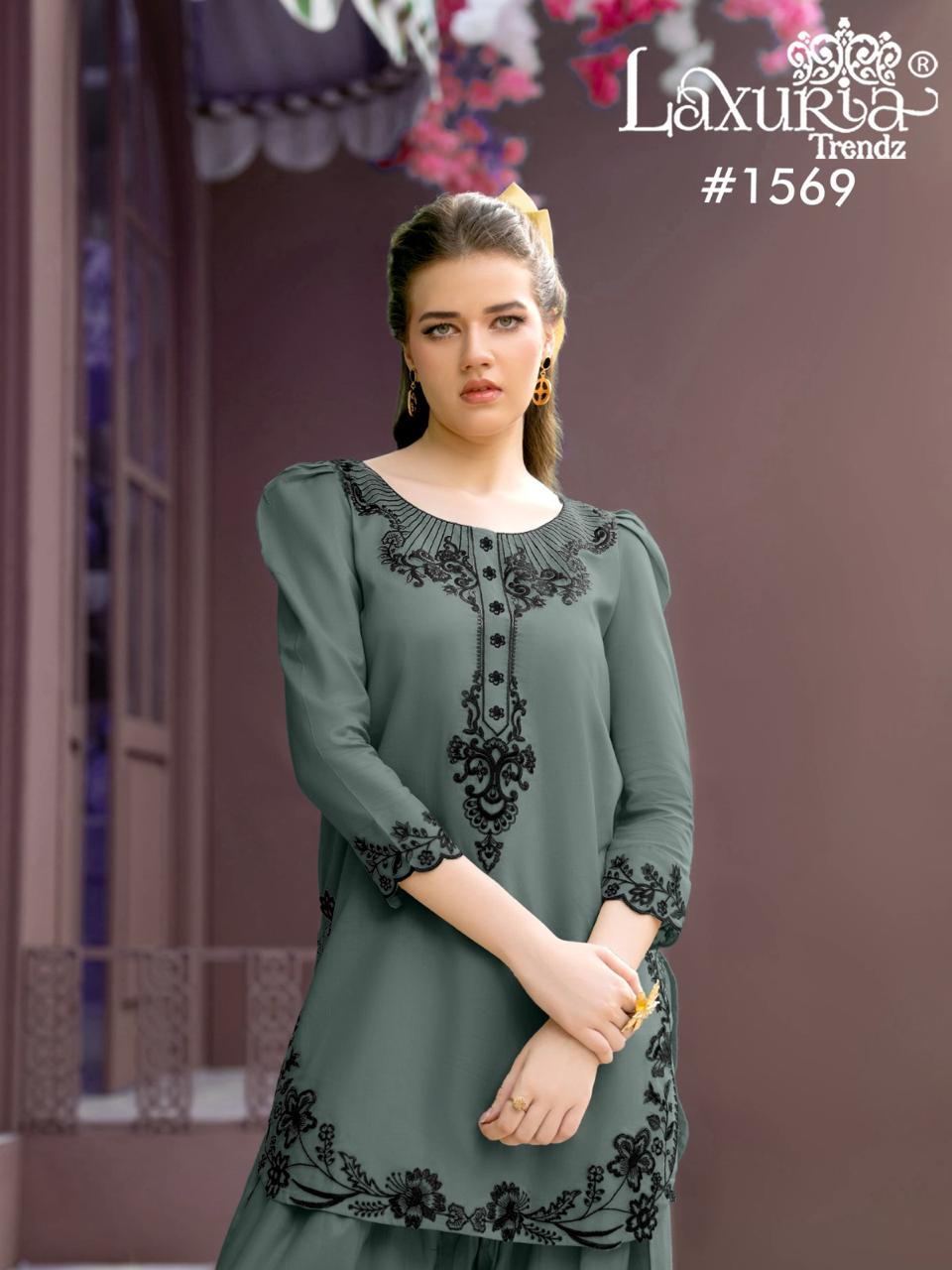 1569 Green Laxuria Trendz Satin Pakistani Readymade Suits