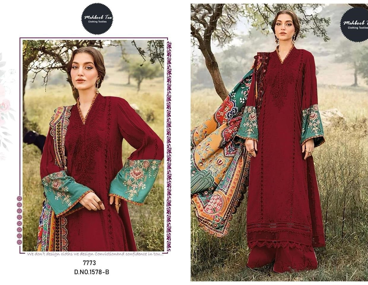 1578-B Mehboob Tex Embroidery Pakistani Salwar Suits
