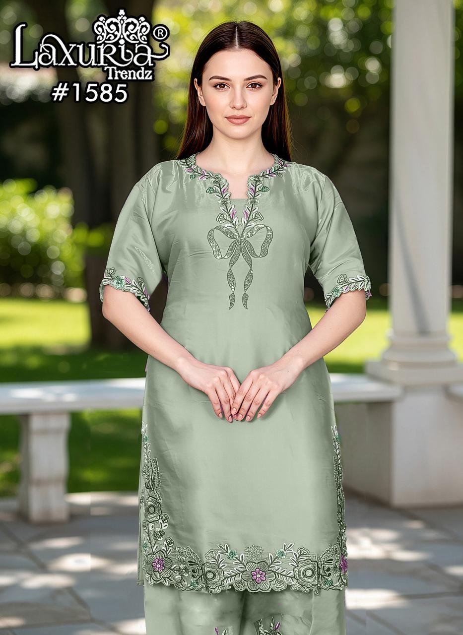1585 Pista Laxuria Trendz Roman Pakistani Readymade Suits