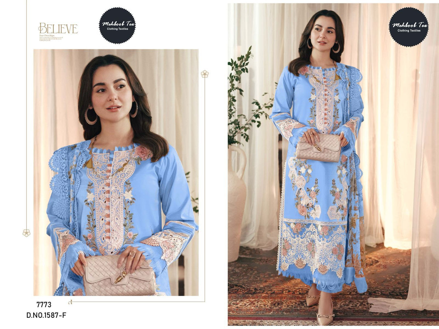 1587-F Mehboob Tex Viscose Pakistani Salwar Suits