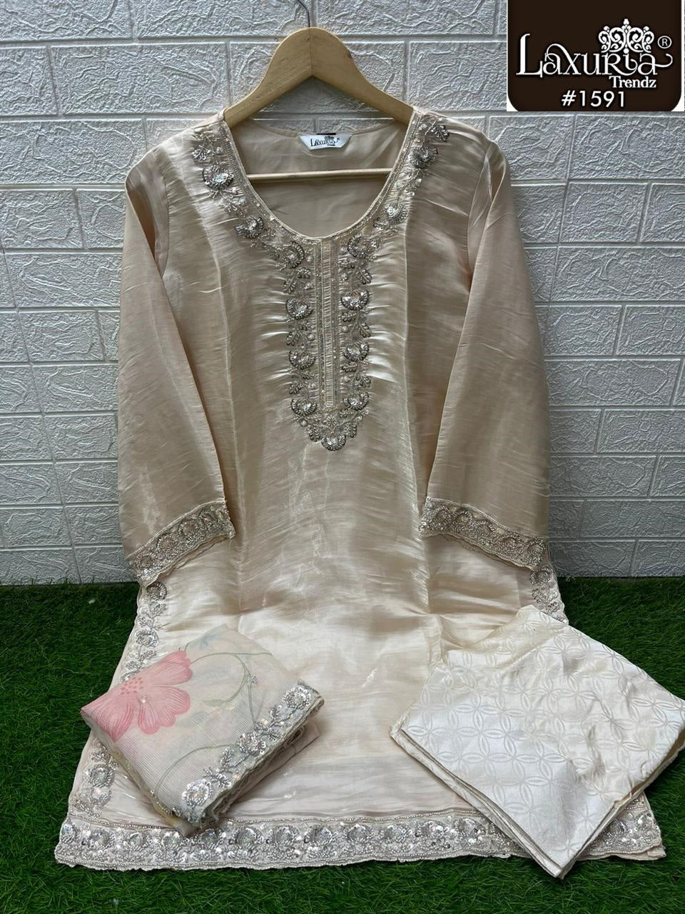 1591 Laxuria Trendz Imported Satin Pakistani Salwar Suits