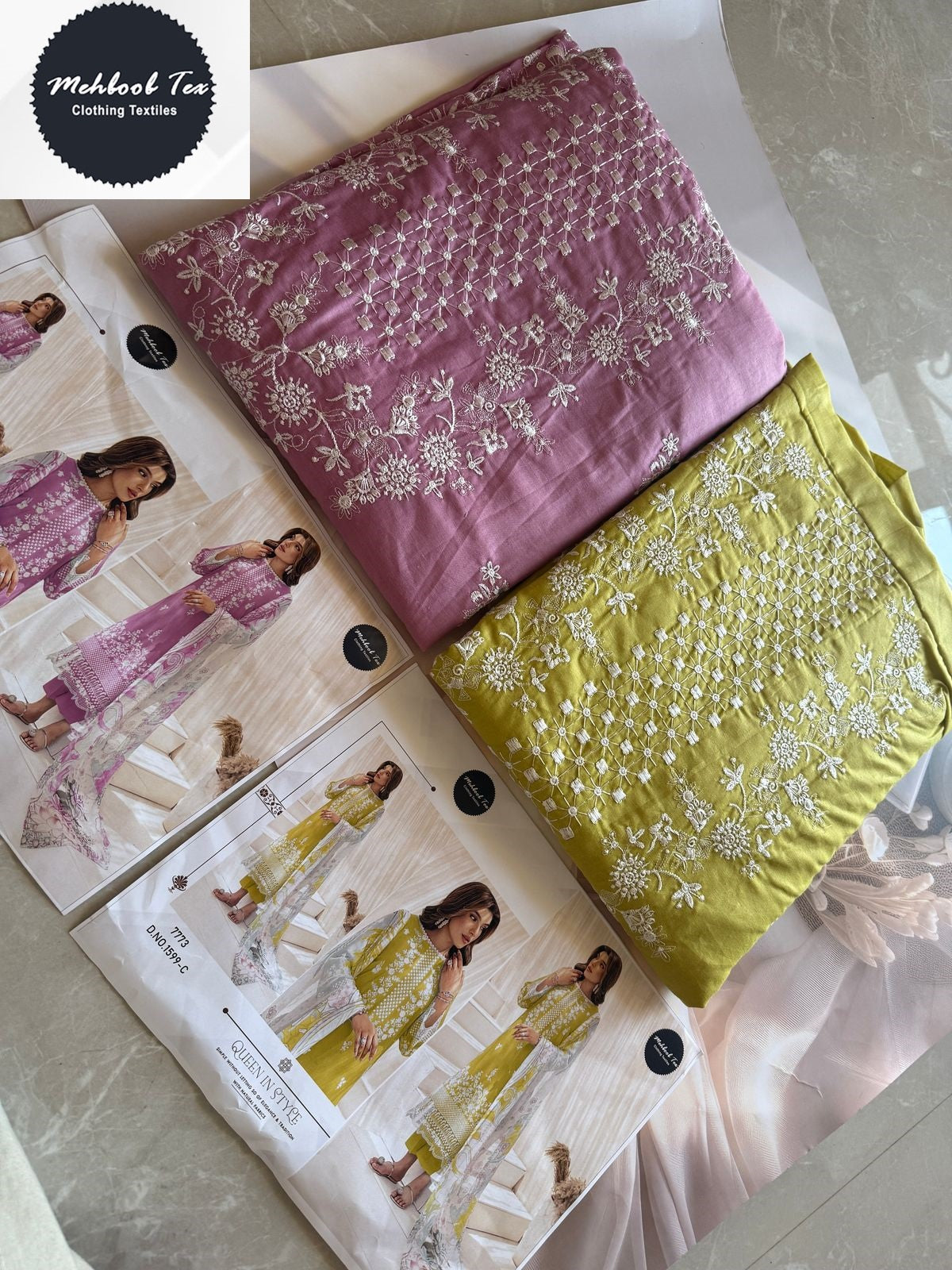 1599 B Mehboob Tex Viscose Cambric Pakistani Salwar Suits