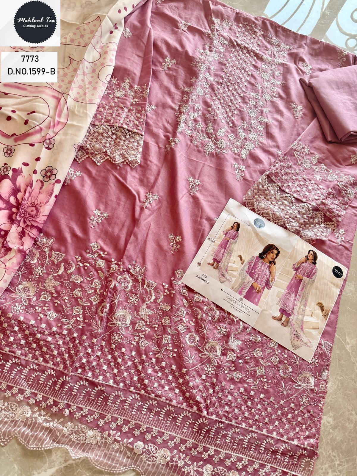 1599B Mehboob Tex Cambric Cotton Pakistani Salwar Suits