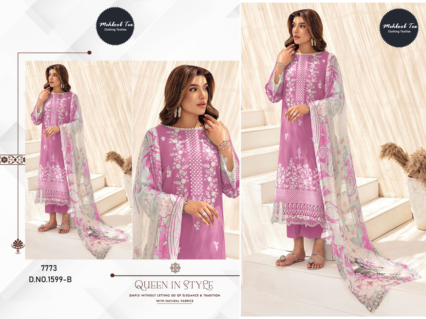 1599 B Mehboob Tex Viscose Cambric Pakistani Salwar Suits
