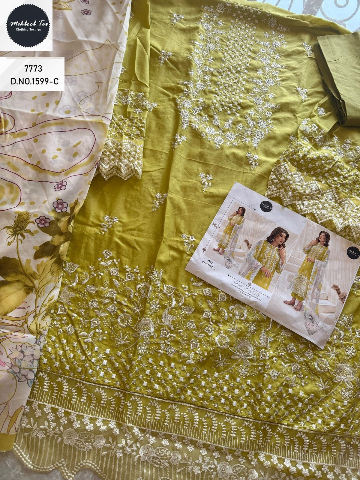 1599C Mehboob Tex Cambric Cotton Pakistani Salwar Suits