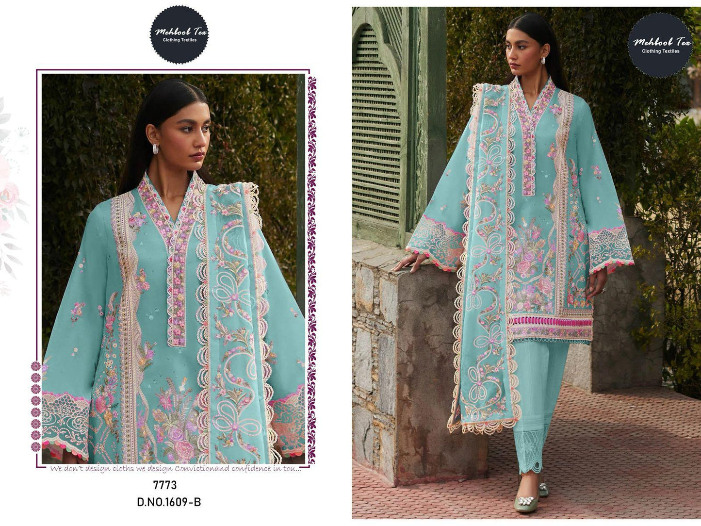 1609-B Mehboob Tex Pure Viscose Pakistani Salwar Suits