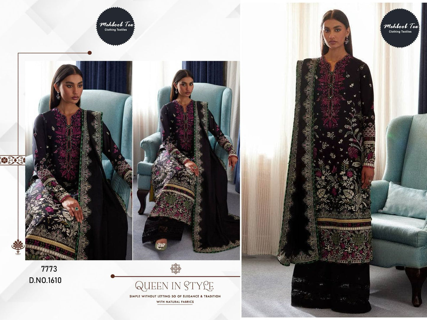 1610 Mehboob Tex Pure Viscose Pakistani Salwar Suits
