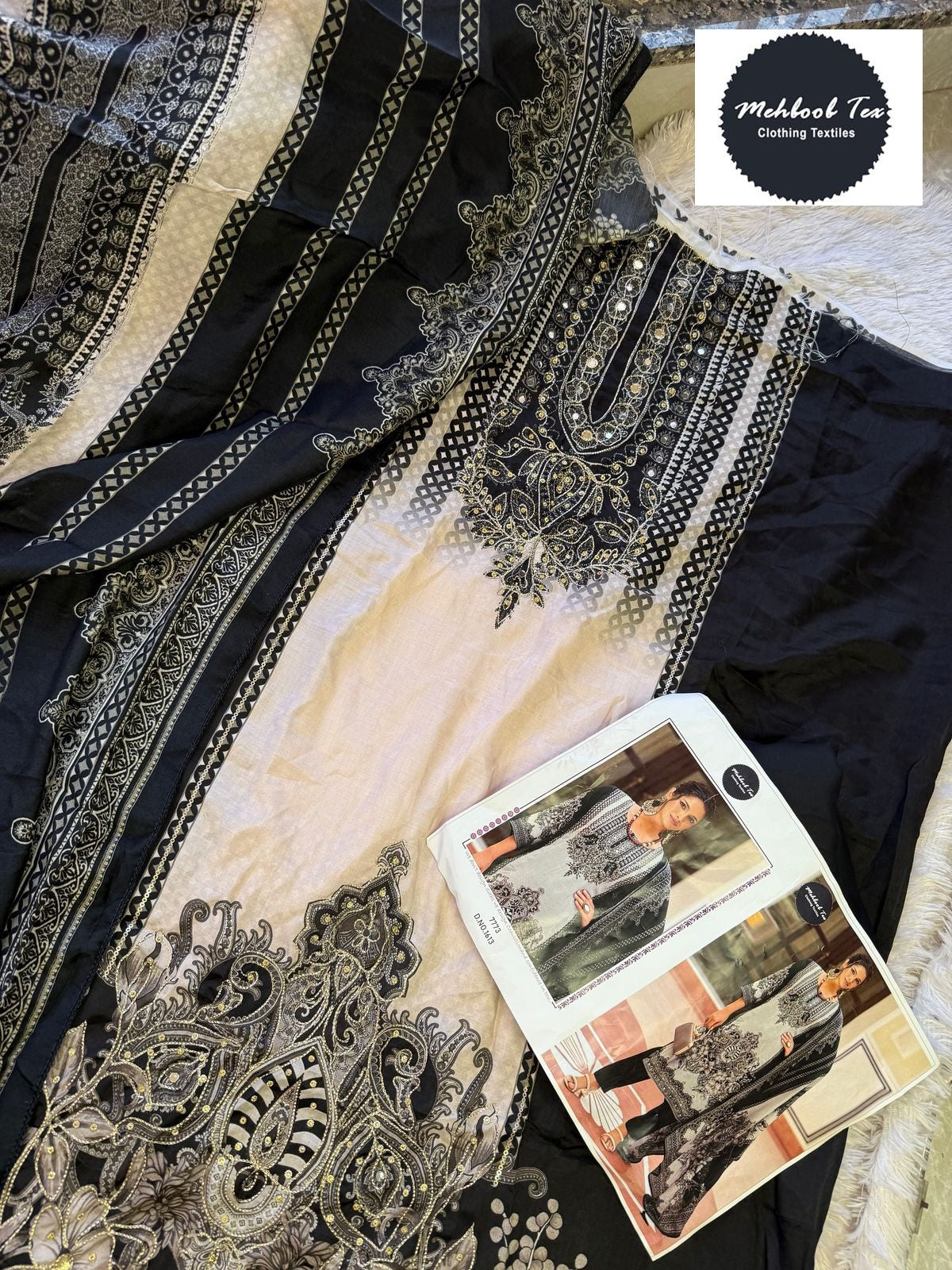 1613 Mehboob Tex Printed Karachi Unstitched Suits