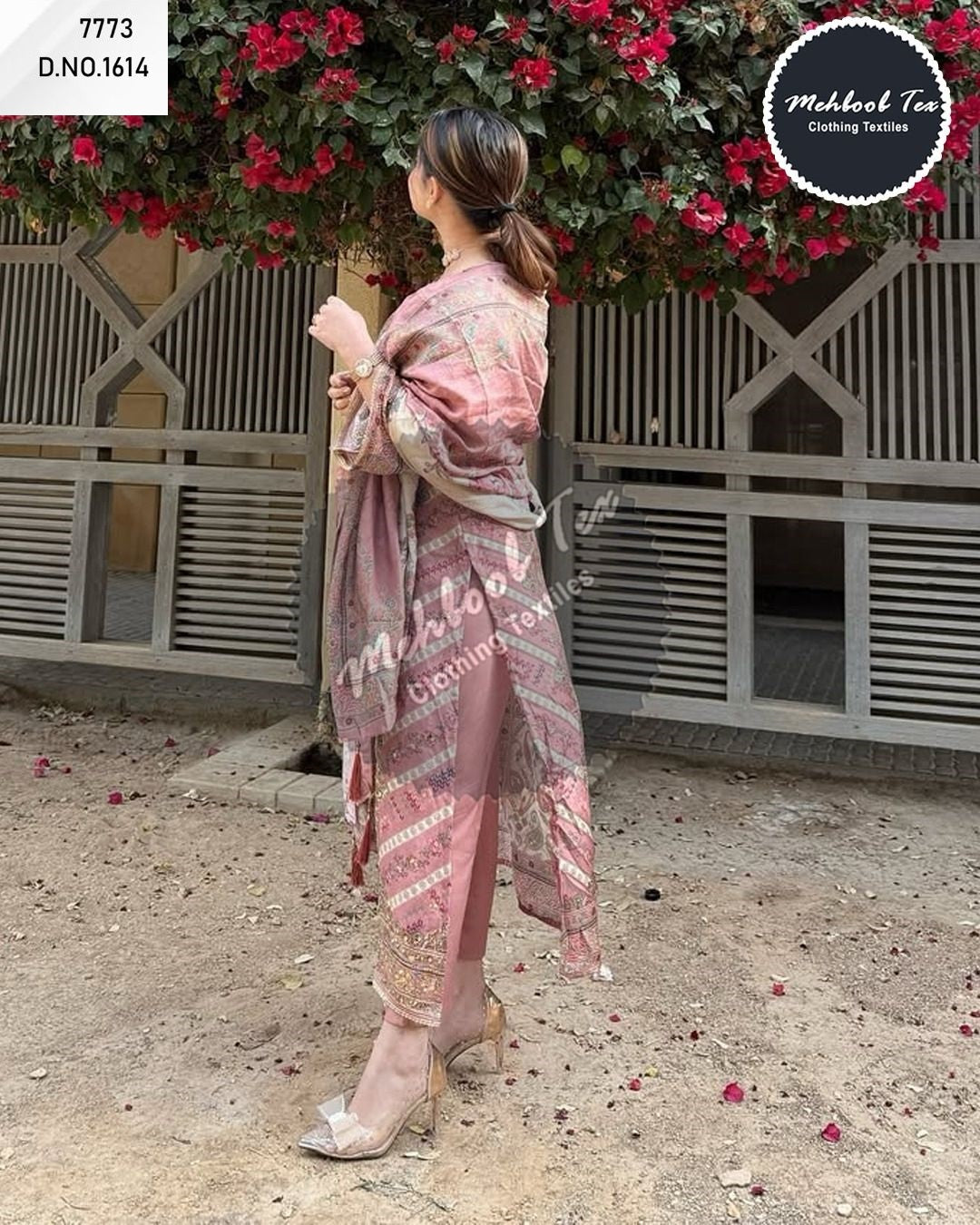1614 Pink Mehboob Tex Pure Viscose Pakistani Salwar Suits