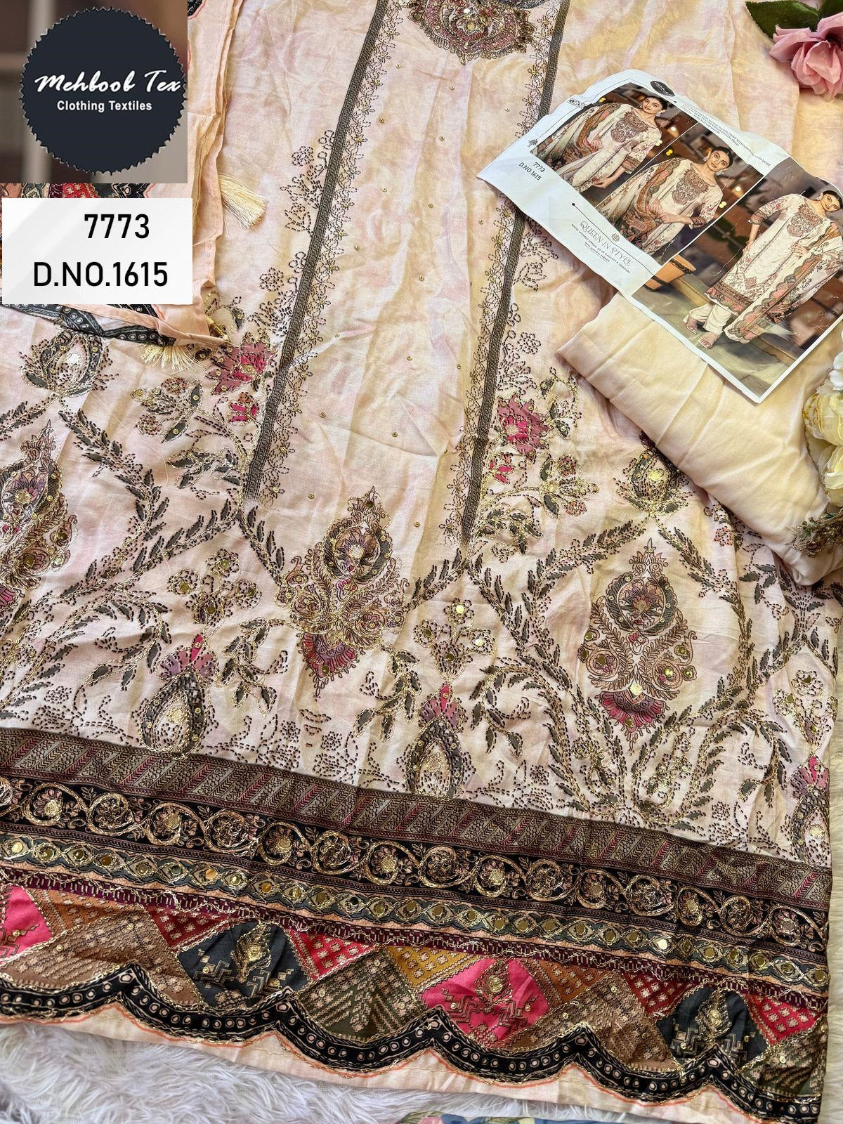1615 Mehboob Tex Handwork Pakistani Salwar Suits