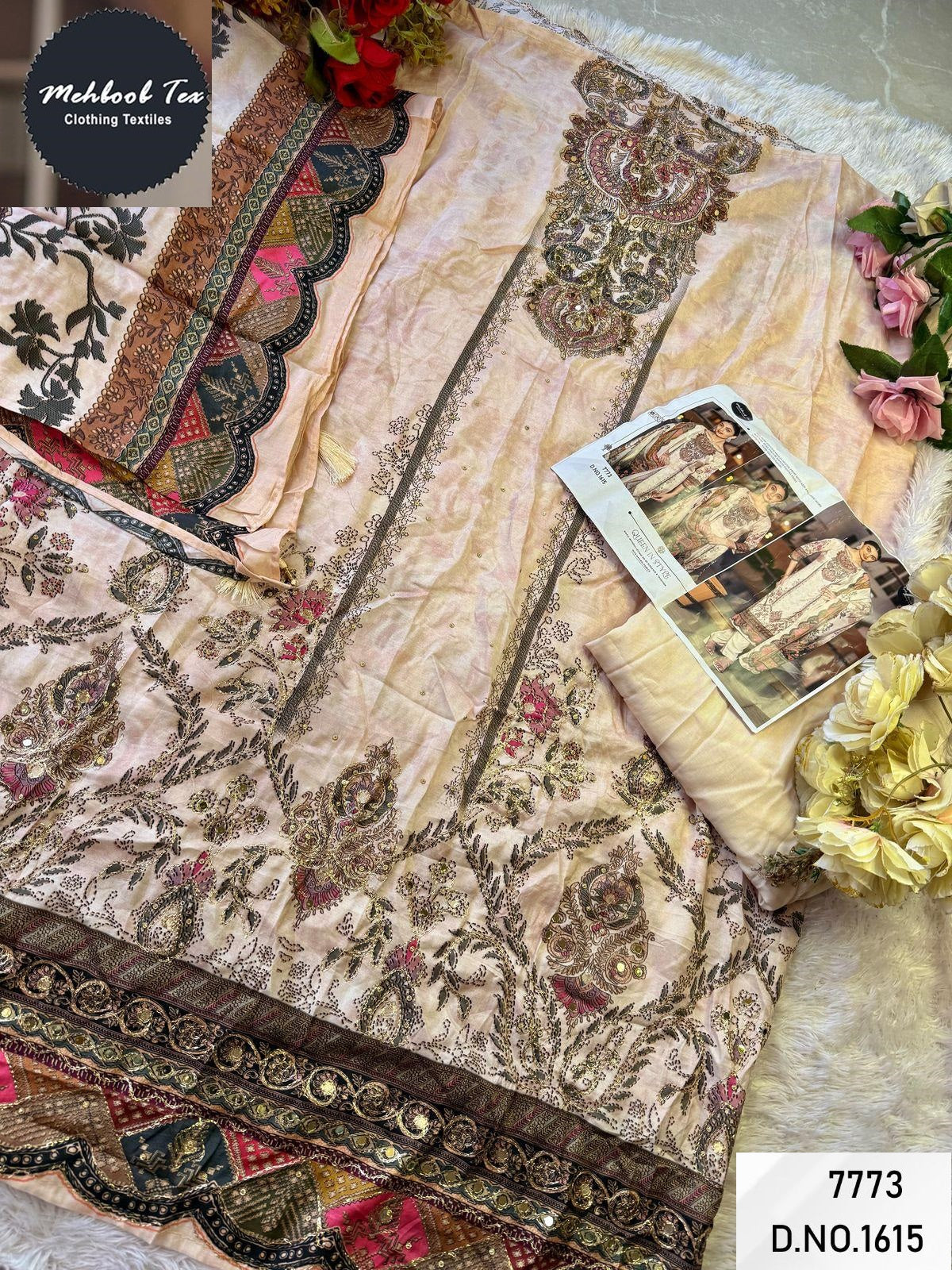 1615 Mehboob Tex Handwork Pakistani Salwar Suits