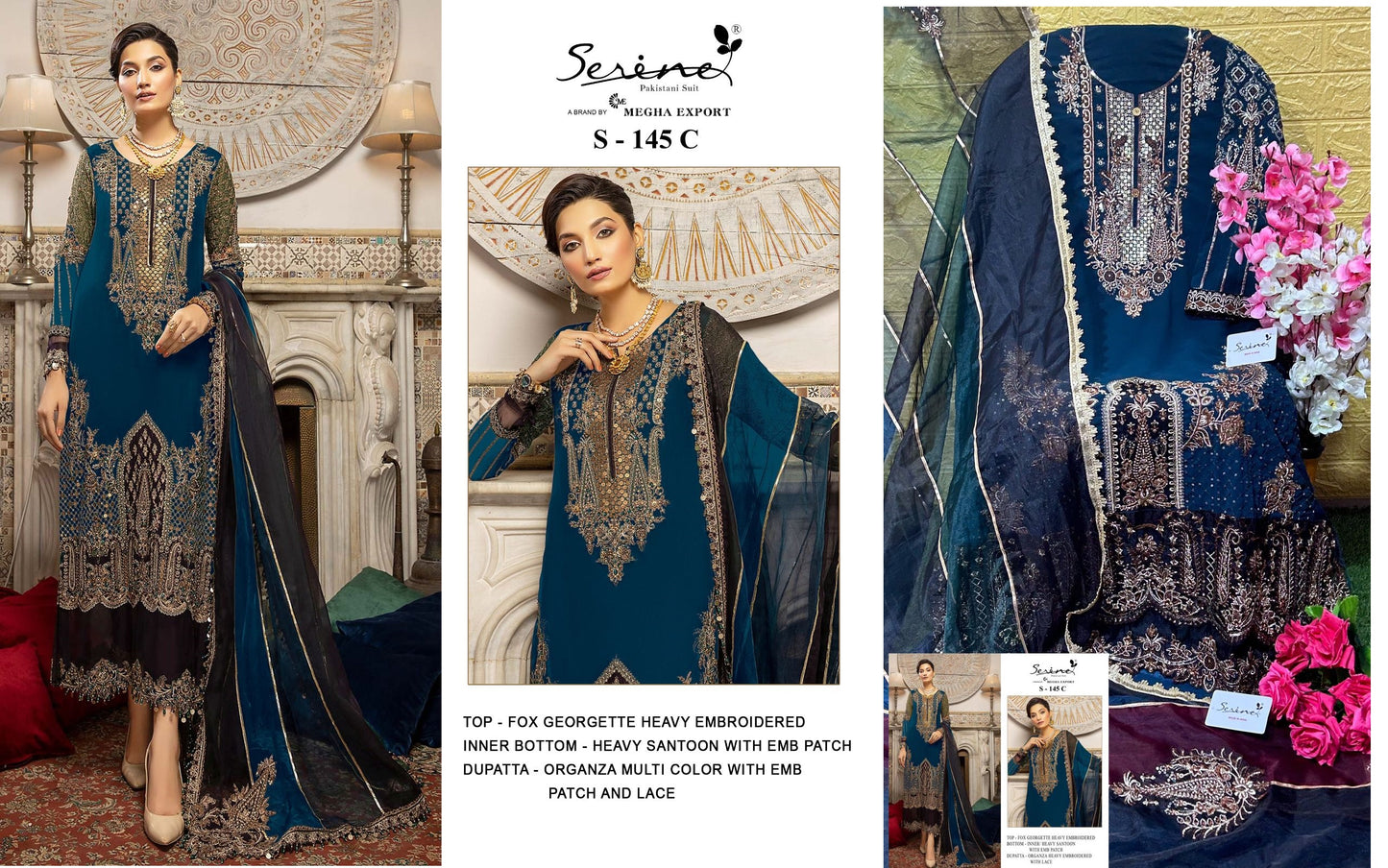 S-145-C Serine Pakistani Salwar Suits