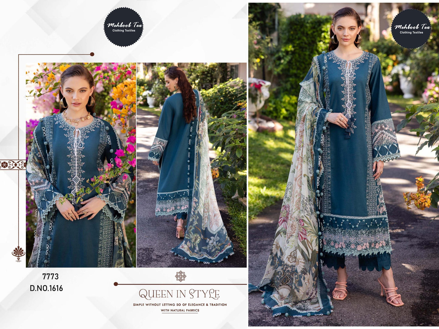 1616 Ombre Lawn Collection 2025 Vol 8 Mehboob Tex Embroidery Pakistani Salwar Suits