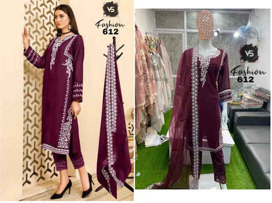612Wine Vs Fashion Pakistani Readymade Suits
