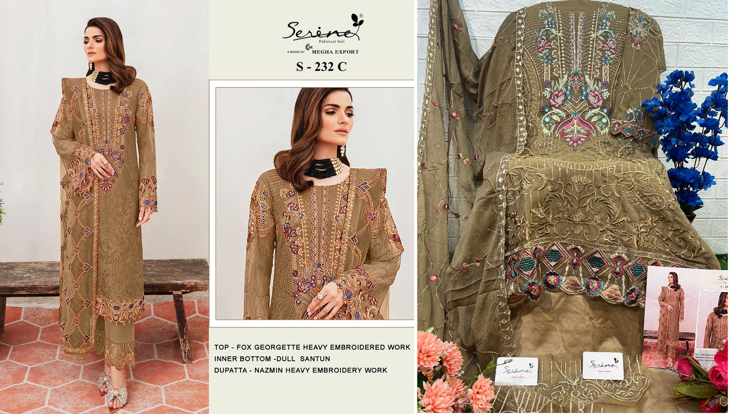 232C Serine Pakistani Salwar Suits