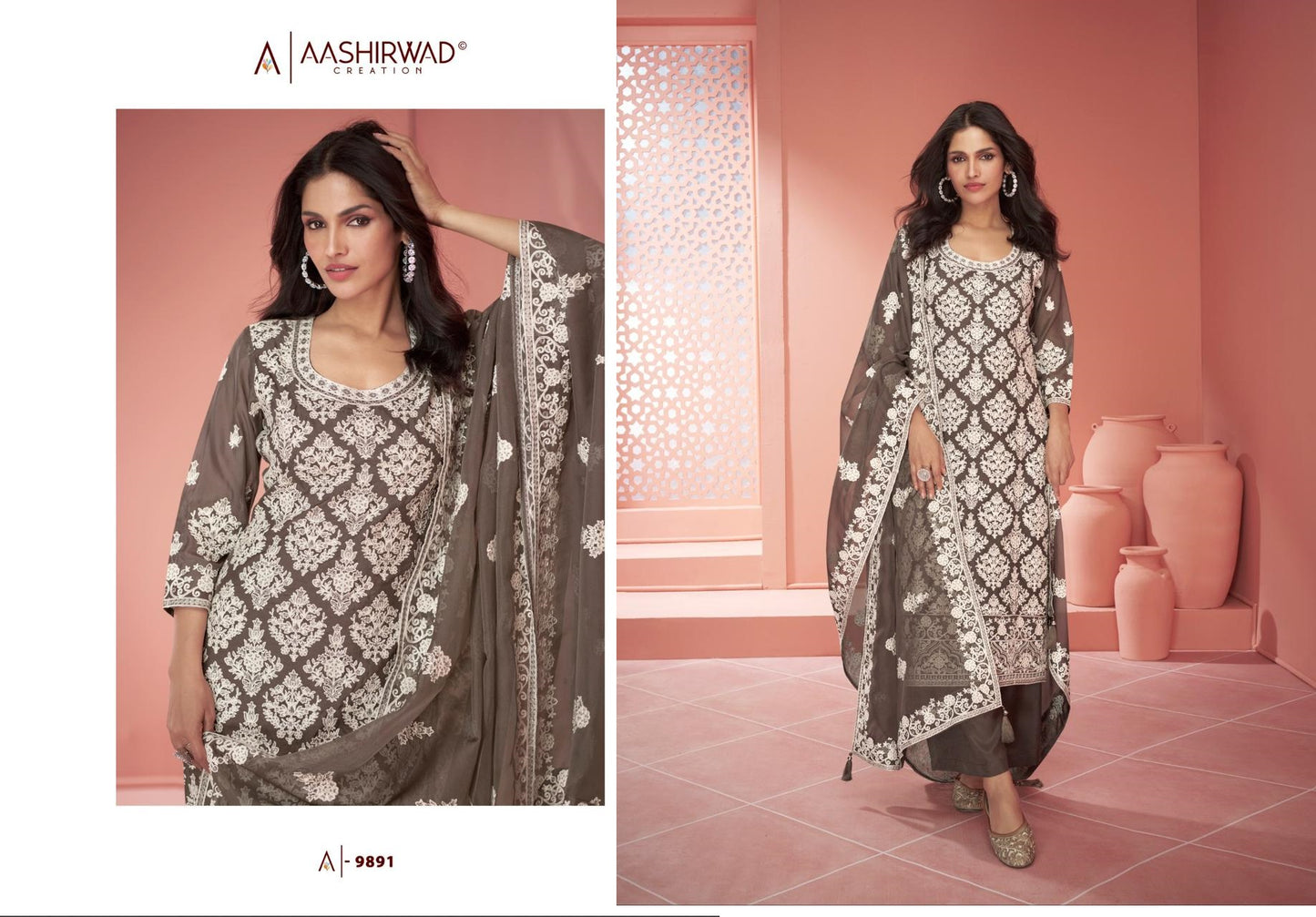 9891 Raabta Aashirwad Creation Unstitched Suits