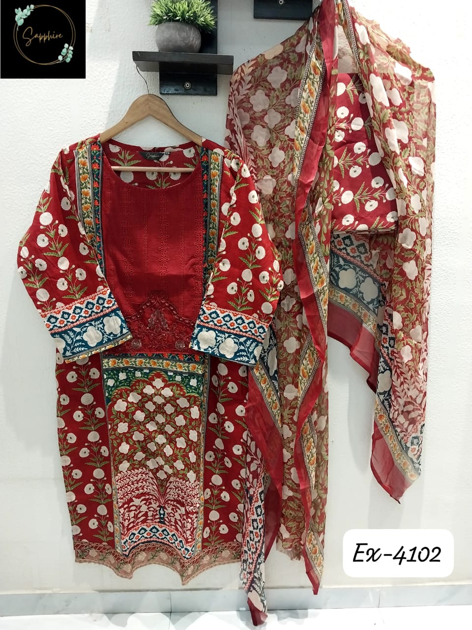 Vol 4102 Red Sapphire Pakistani Readymade Suits