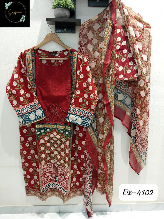 Vol 4102 Red Sapphire Pakistani Readymade Suits
