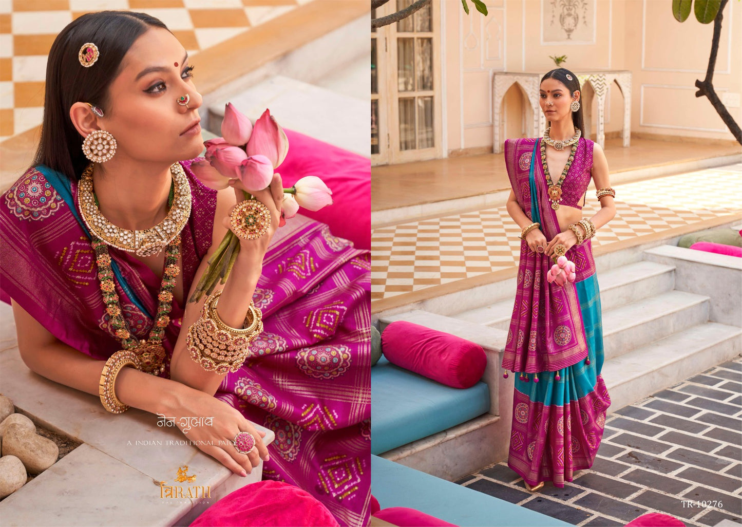 10276 Gulab Patola Trirath Sarees