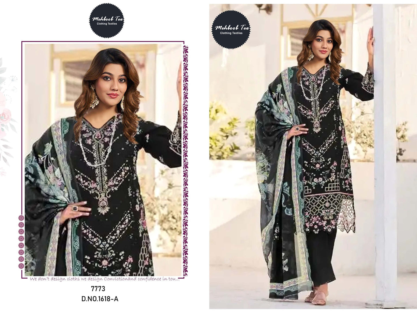 1618 A Ombre Lawn Collection 2025 Vol 7 Mehboob Tex Embroidery Pakistani Salwar Suits