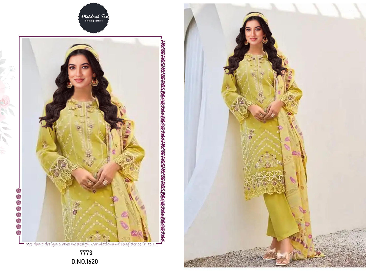 1620 Mehboob Tex Embroidery Pakistani Salwar Suits