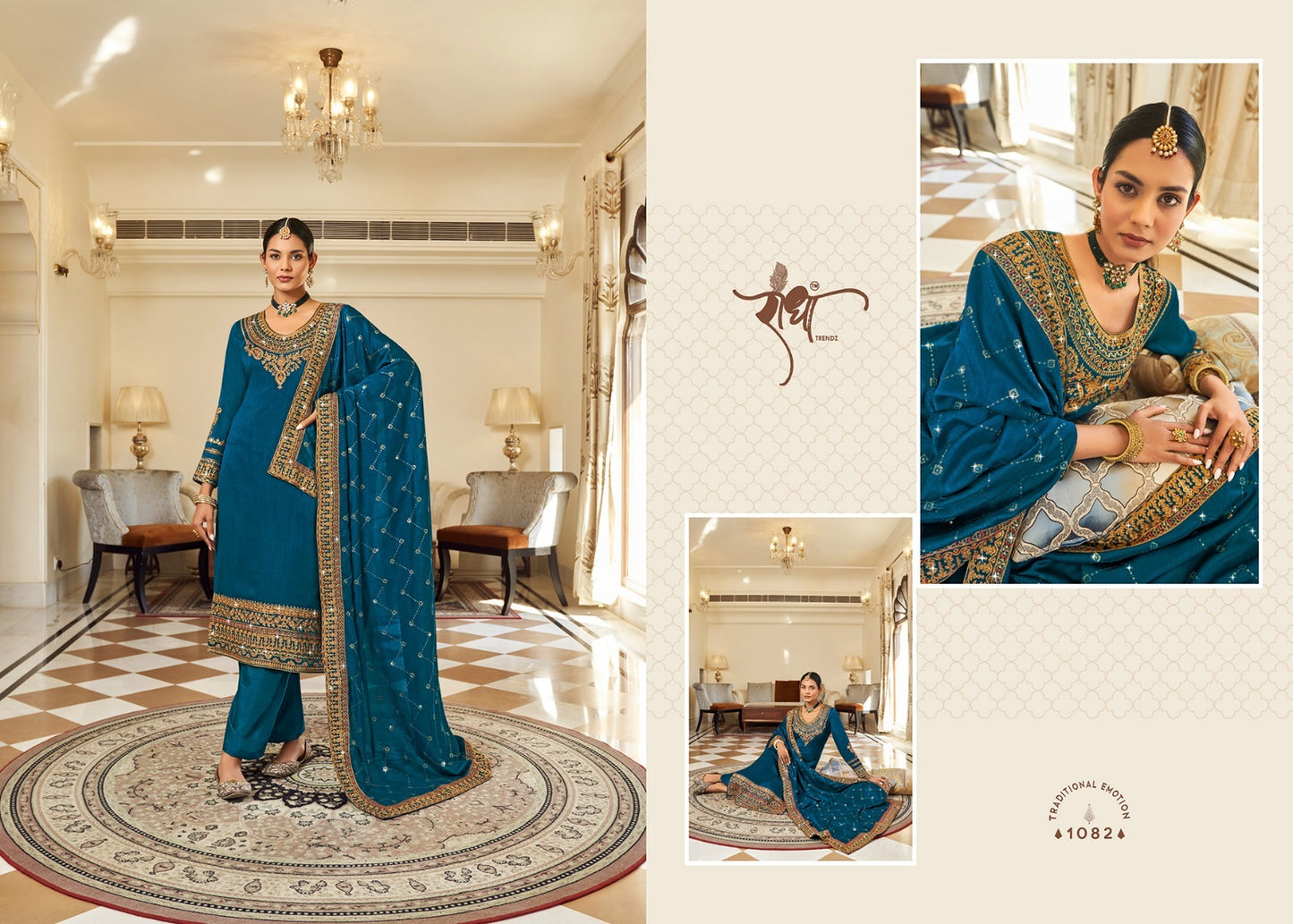 1082 Hoor Radha Unstitched Suits