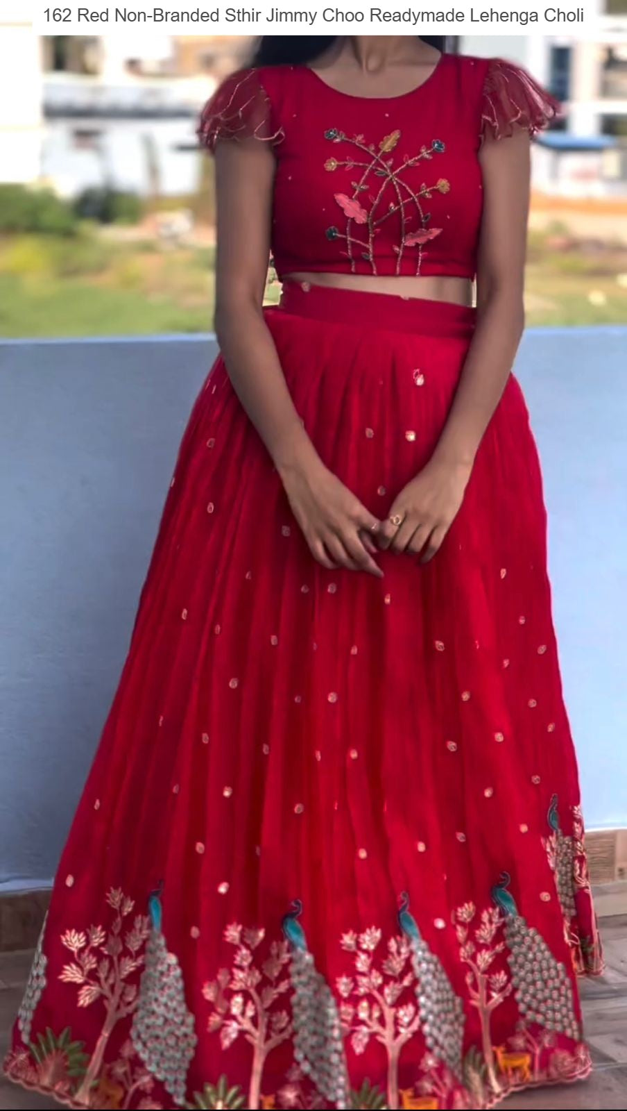 162 Red Non-Branded Sthir Jimmy Choo Readymade Lehenga Choli