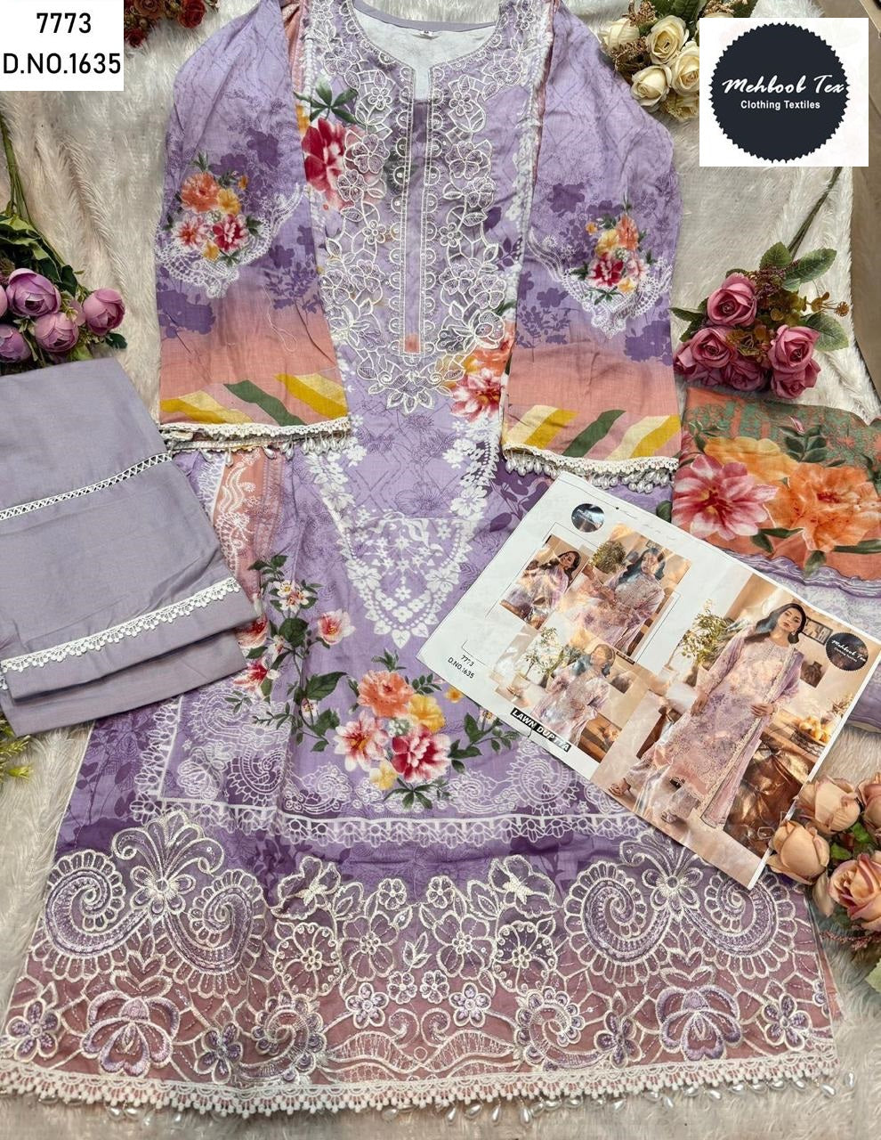 1635 Adan Libas Vol-2 Mehboob Tex Printed Pakistani Patch Suits