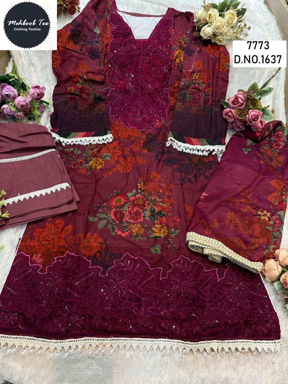 1637 Adan Libas Vol-2 Mehboob Tex Printed Pakistani Patch Suits
