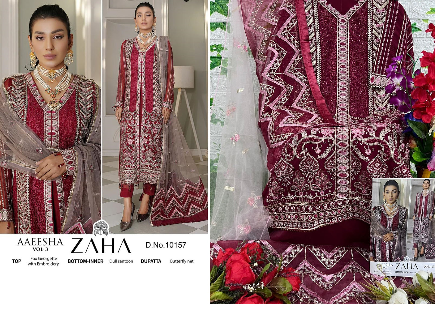 10157 Zaha Pakistani Salwar Suits