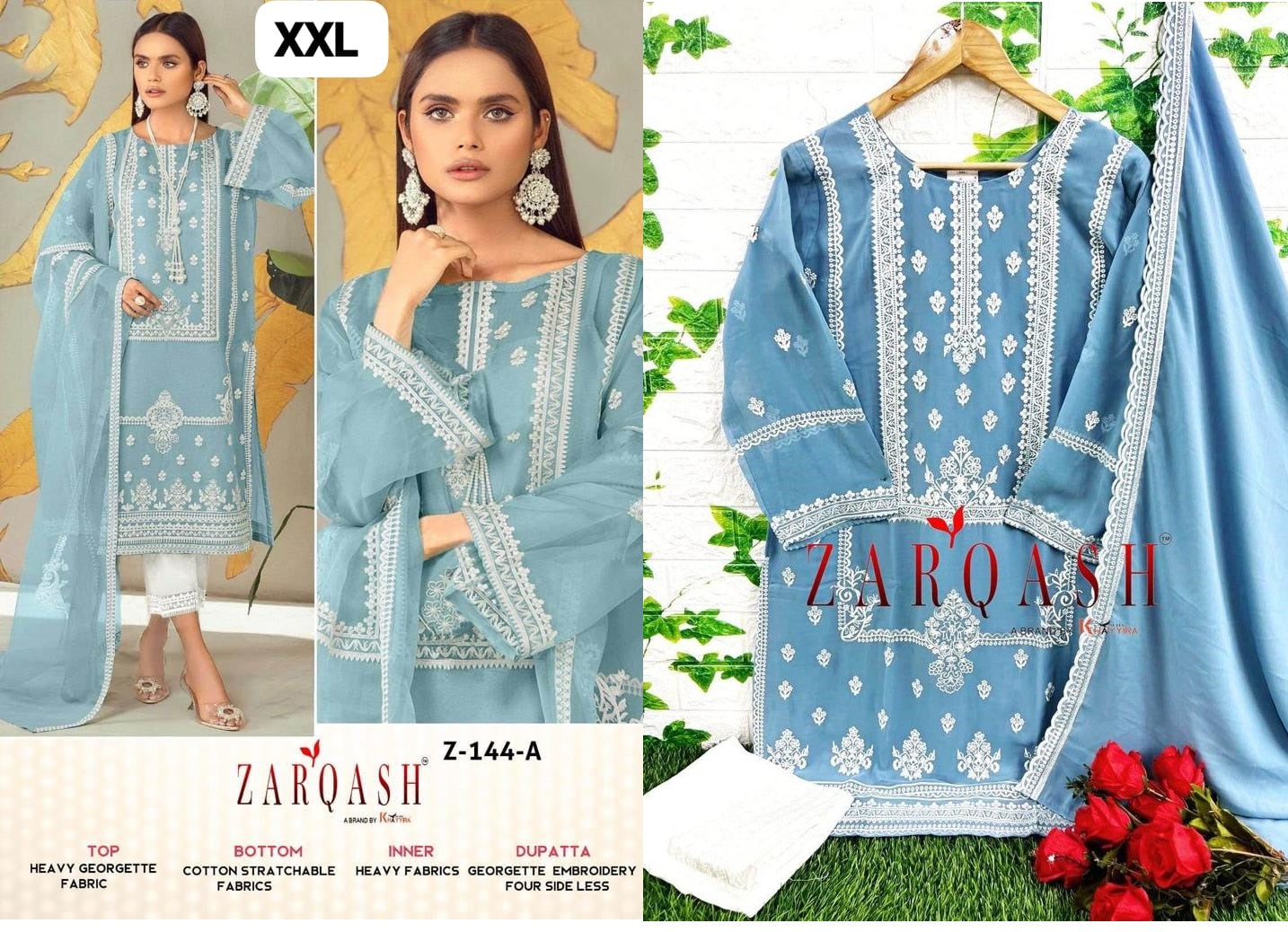 Z-144A Zarqash Pakistani Readymade Suits