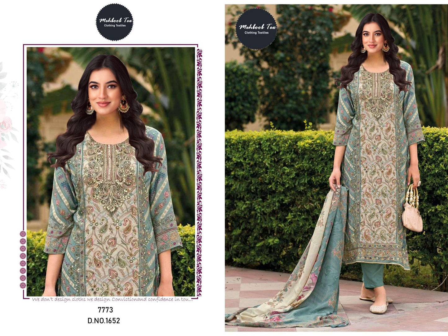 1652 Mehboob Tex Viscose Pakistani Salwar Suits
