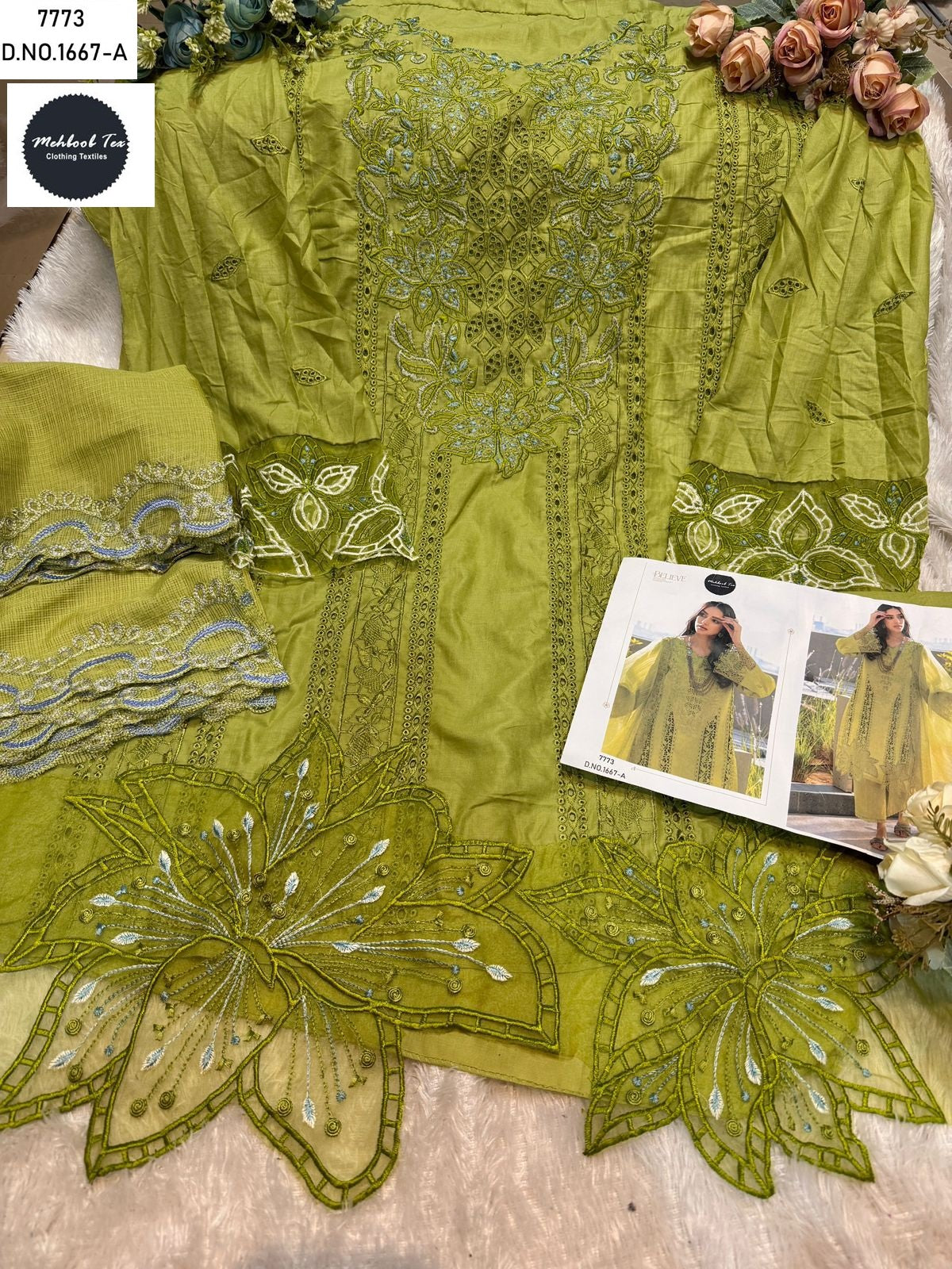 1667-A Mehboob Tex Embroidery Pakistani Salwar Suits