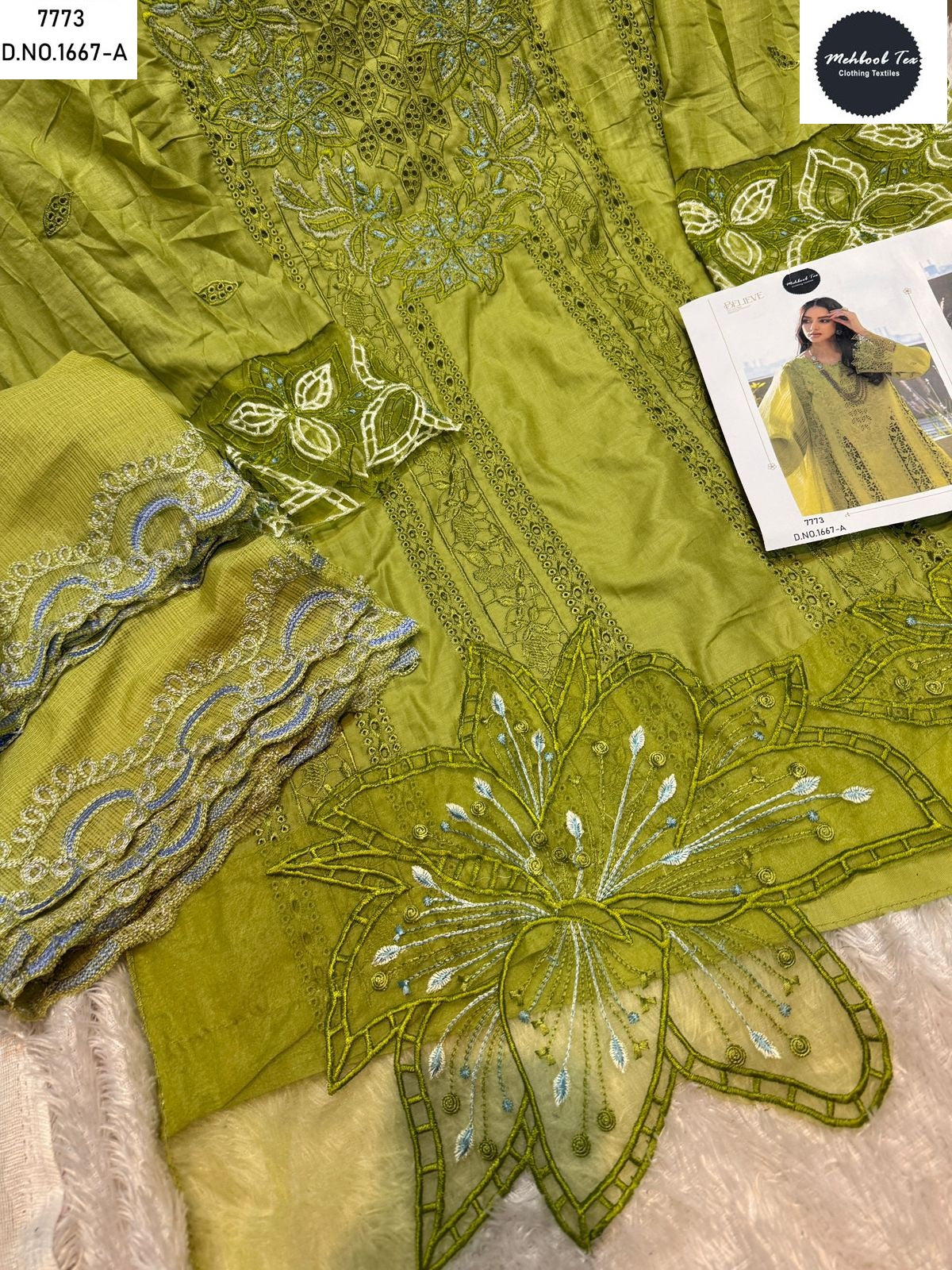 1667-A Mehboob Tex Embroidery Pakistani Salwar Suits