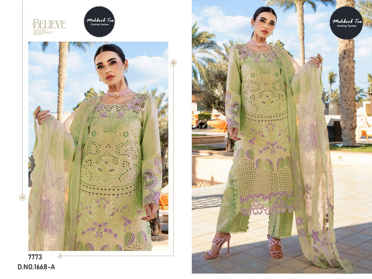 1668-A Mehboob Tex Viscose Pakistani Salwar Suits
