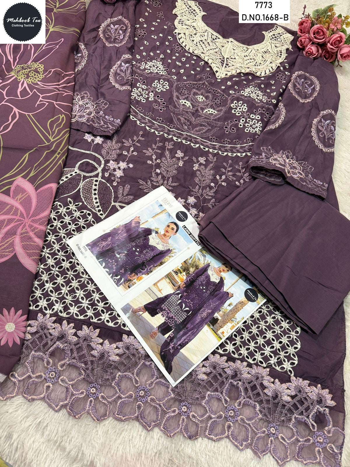1668-B Mehboob Tex Viscose Pakistani Salwar Suits