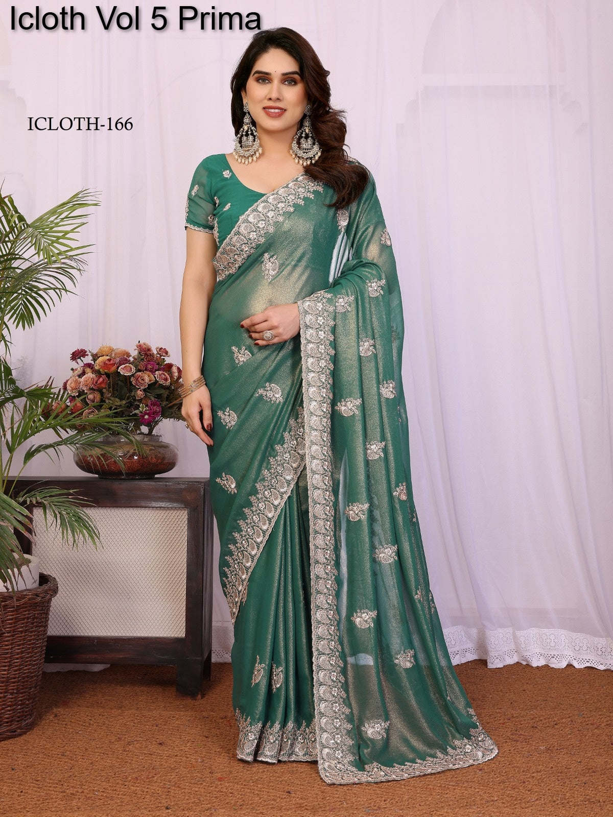 166 Icloth Vol 5 Prima Pure Cotton Georgette Sarees