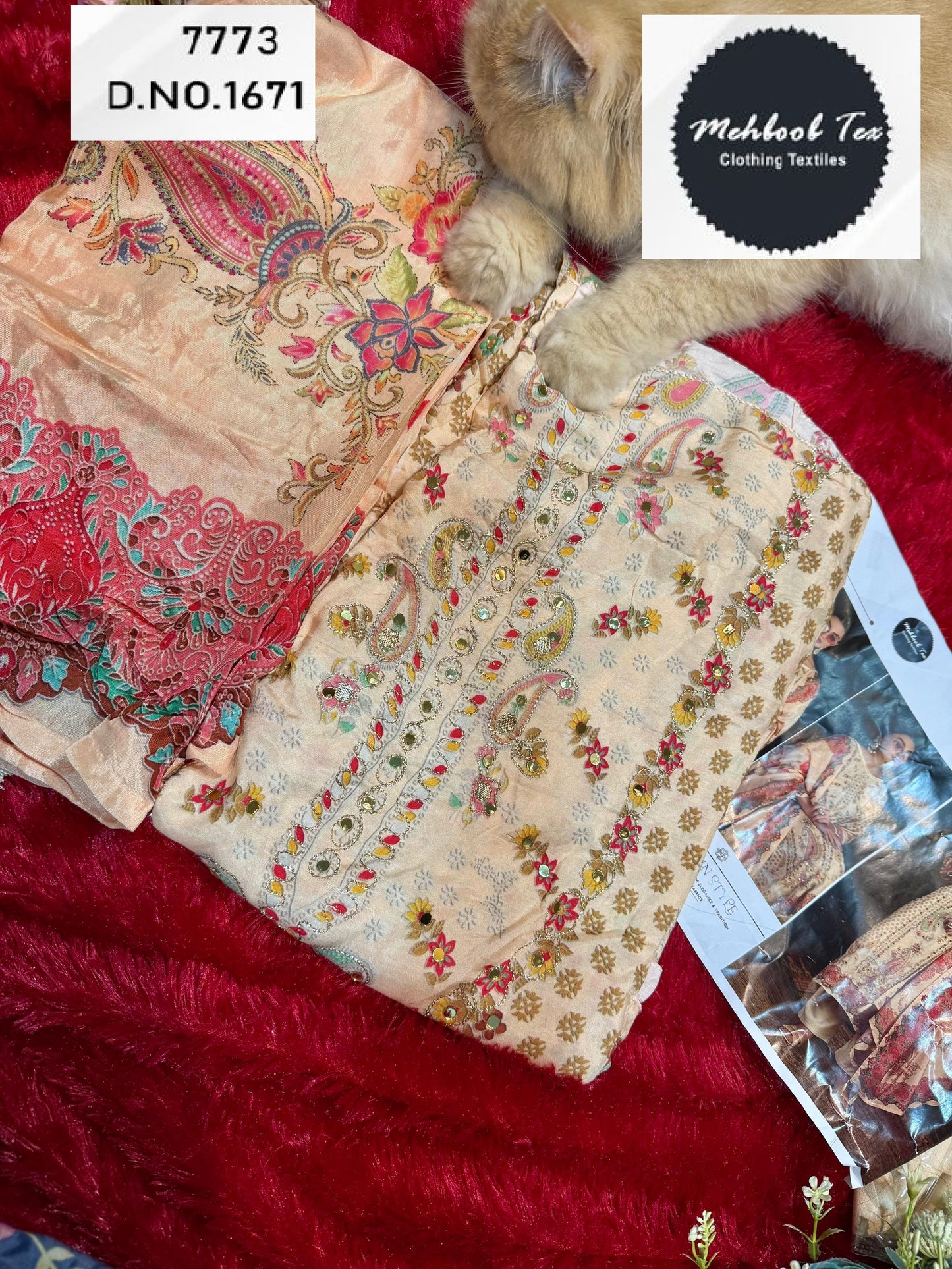 1670 Mehboob Tex Printed Karachi Unstitched Suits