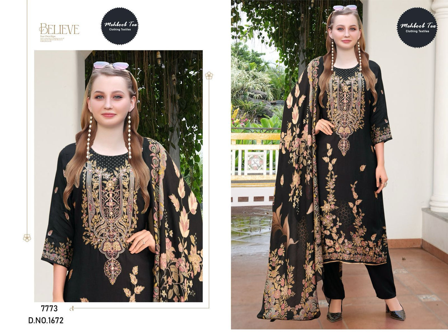1672 Mehboob Tex Printed Karachi Unstitched Suits