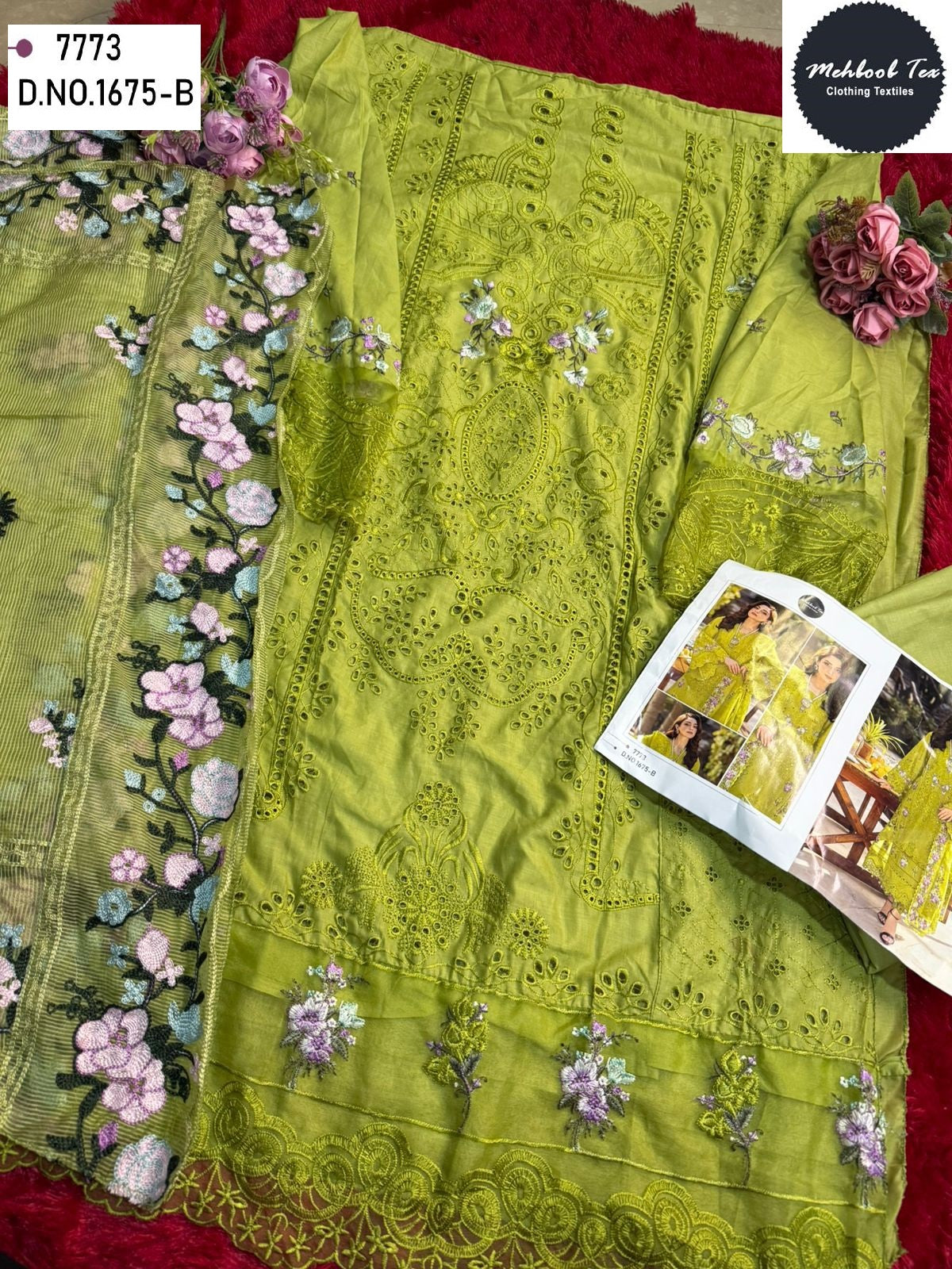 1675-B Mehboob Tex Embroidery Pakistani Salwar Suits