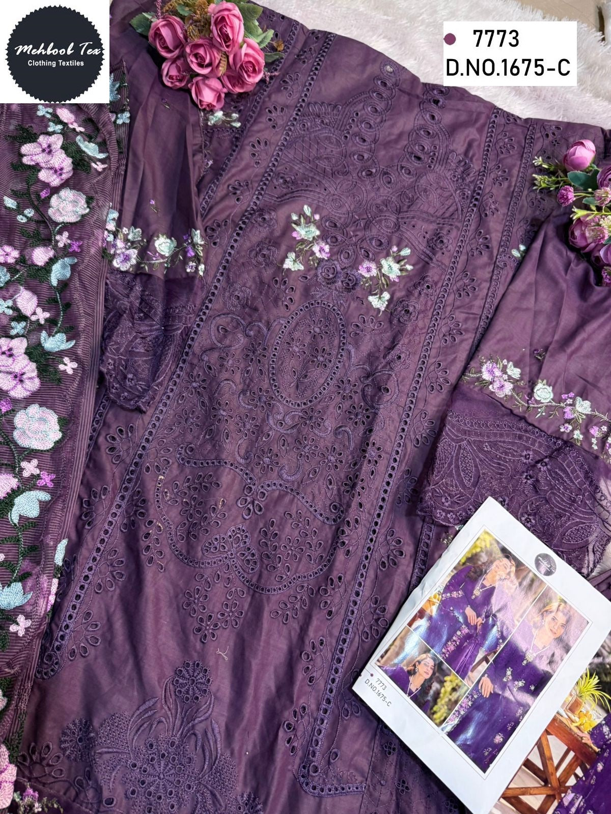 1675-C Mehboob Tex Embroidery Pakistani Salwar Suits