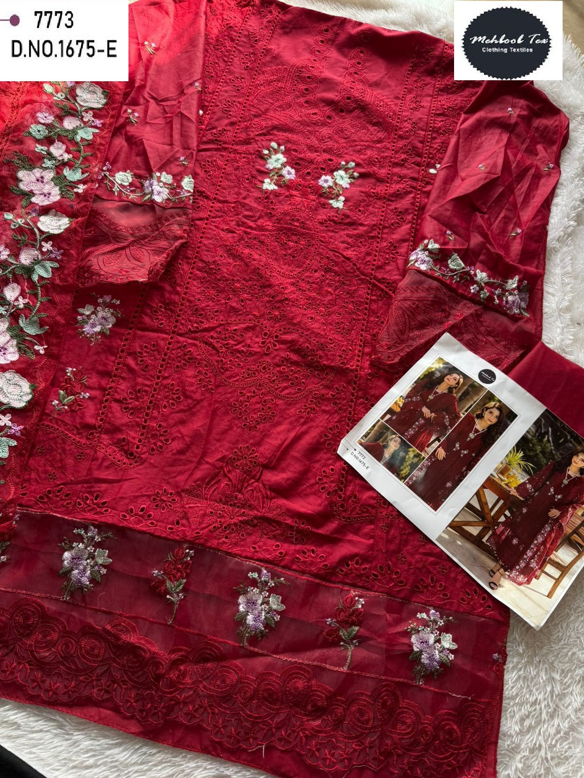 1675-E Mehboob Tex Embroidery Pakistani Salwar Suits