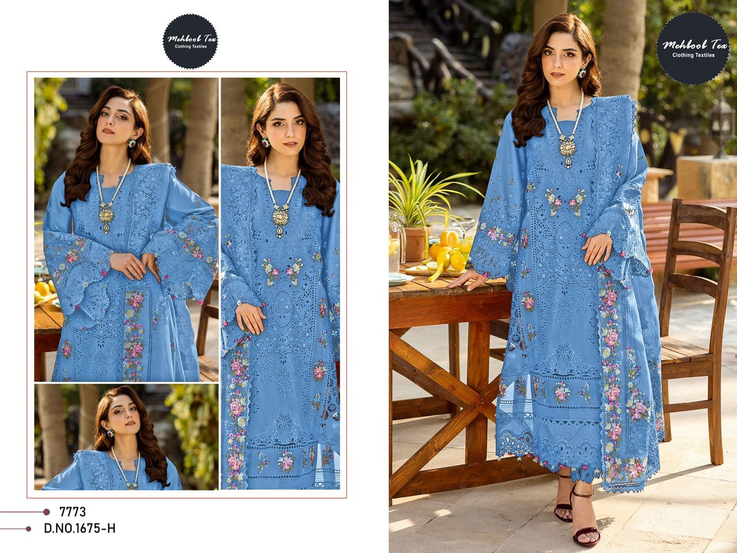 1675-H Mehboob Tex Pure Cotton Pakistani Salwar Suits